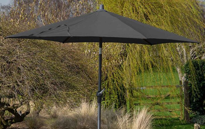 Platinum Riva Anthracite 2.5m Round Parasol with 25kg Base 