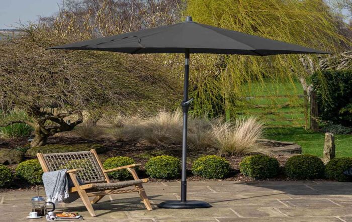 Platinum 3m Round Anthracite Parasol with 25kg Concrete Base