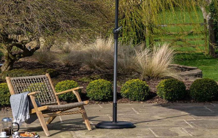 Platinum Riva Anthracite 2.5m Round Parasol with 25kg Base 