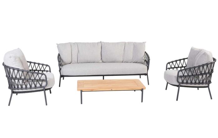 4 Seasons Outdoor Calpi Three Seat Garden Sofa Set with Yoga Coffee Table