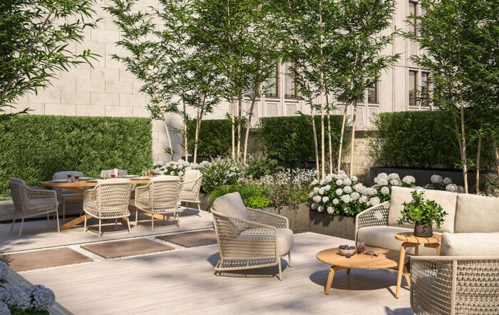 4 Seasons Outdoor Puccini Garden Sofa Set with Footstool and Zucca Tables