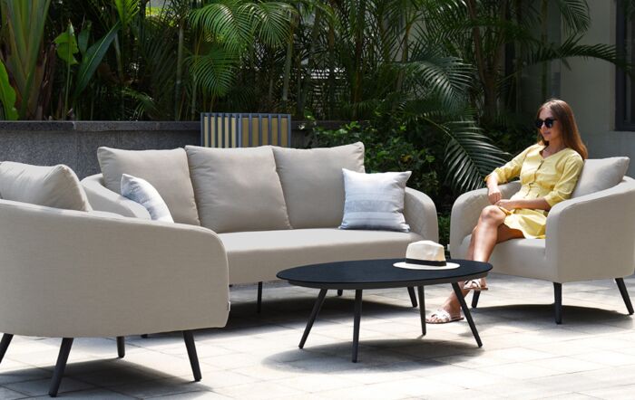 Maze Ambition 3 Seat Garden Sofa Set - Oatmeal
