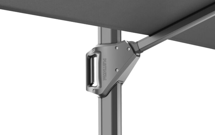 Platinum Havanna Taupe Challenger T1 3.5m Square Parasol With 120kg Wheeled Base