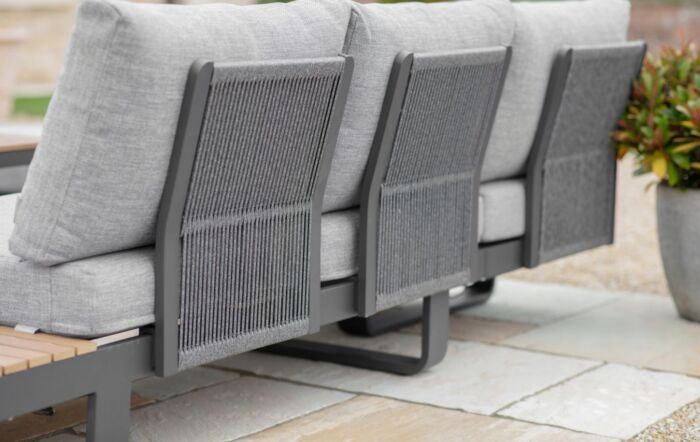 Bramblecrest Brooklyn L-Shape Outdoor Sofa with Rectangle Coffee Table - Anthracite