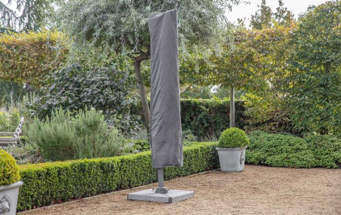 Bramblecrest Lichfield 2.7m Square Parasol with Granite Base & FREE Protective Cover - Grey