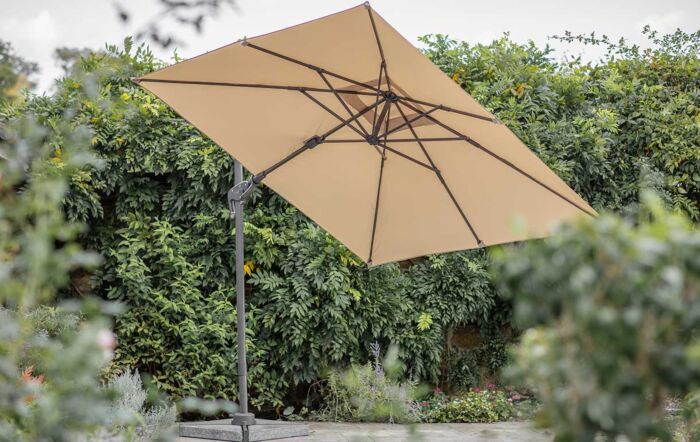 Bramblecrest Lichfield 2.7m Square Parasol with Granite Base & Protective Cover - Sand