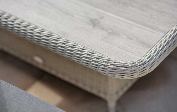 Bramblecrest Monterey Grey Garden Corner Sofa Set with Adjustable Ceramic Table