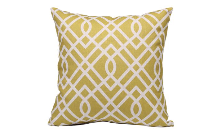 Bramblecrest Ochre Maze Square Scatter Cushion