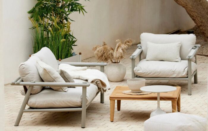 Cane-Line Sticks Taupe Aluminium Outdoor Lounge Set - Sand