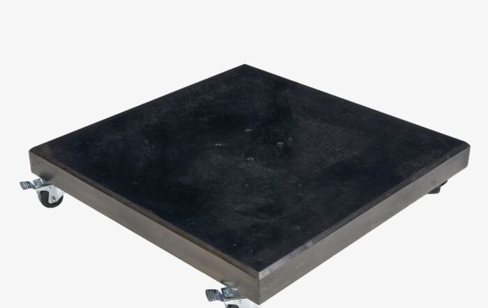 Platinum Challenger Olive T2 3m Square Free Arm Parasol With 90kg Wheeled Base