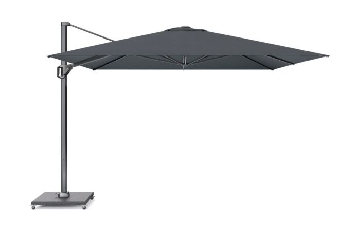 Platinum Faded Black Challenger T1 3.5 Square Parasol With 120kg Wheeled Base
