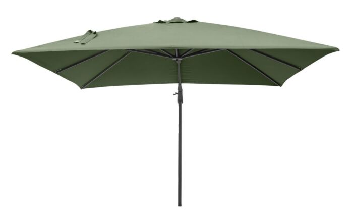 Platinum Challenger Olive T2 3m Square Free Arm Parasol With 90kg Wheeled Base