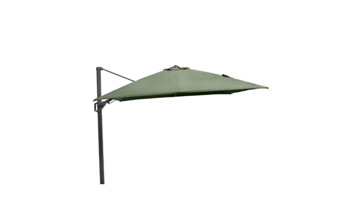 Platinum Challenger Olive T2 3m Square Free Arm Parasol With 90kg Wheeled Base