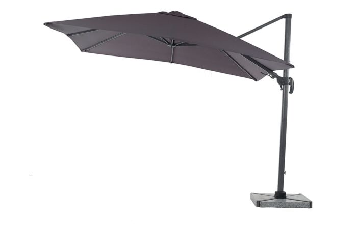 Bramblecrest Chichester 3M Square Parasol with Granite Base and FREE Cover - Grey