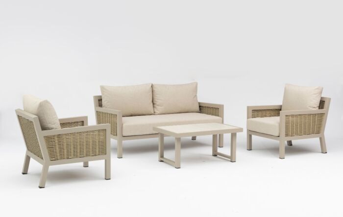 JB Furniture Conrad Two Seat Garden Sofa Set - Latte