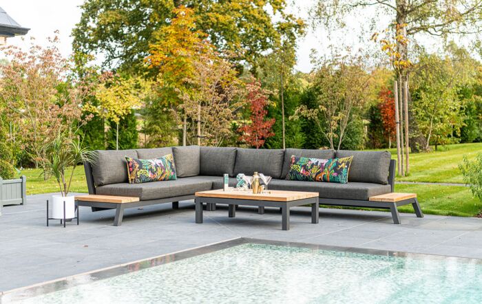 4 Seasons Outdoor Empire Large Corner Sofa Garden Set with Coffee Table