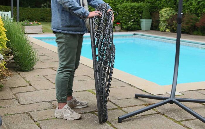 Single Rope Folding Hanging Egg Chair - Grey