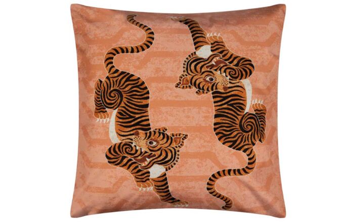 Furn. Coral Tibetan Tiger Outdoor Scatter Cushion 