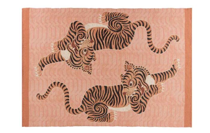 Furn. Tibetan Tiger Outdoor Rug - Coral