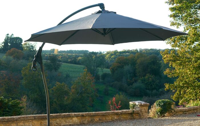 Bramblecrest Gloucester Round 3 Metre Parasol Grey - includes FREE COVER