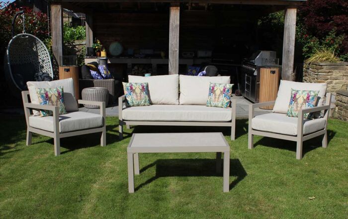 JB Furniture Hartforth Two Seat Garden Sofa Set - Cream