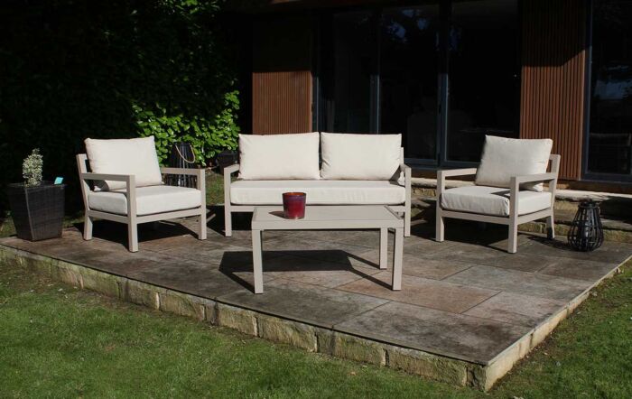 JB Furniture Hartforth Two Seat Garden Sofa Set - Cream