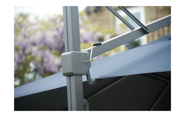 Platinum Icon T1 4 X 3 Rectangular Faded Black Parasol & 150 kg Wheeled Base