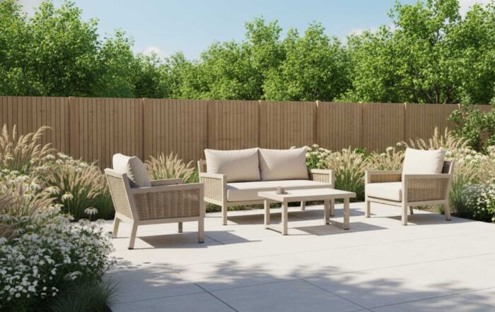 JB Furniture Conrad Two Seat Garden Sofa Set - Latte