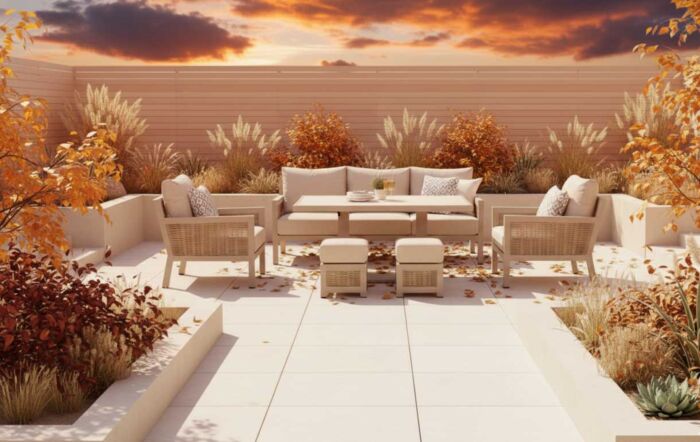 JB Furniture Conrad Three Seat Adjustable Garden Sofa Set - Latte