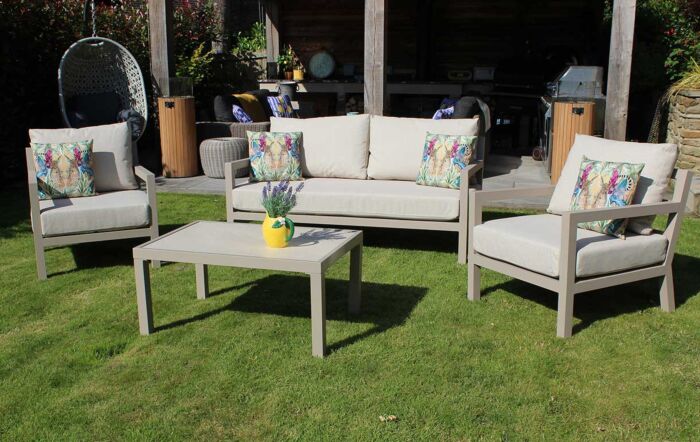 JB Furniture Hartforth Two Seat Garden Sofa Set - Cream
