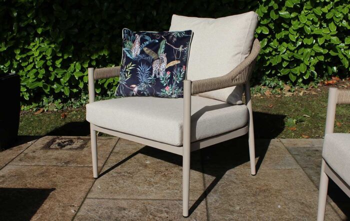 JB Furniture Jesmond Two Seat Rope and Aluminium Sofa Set - Beige