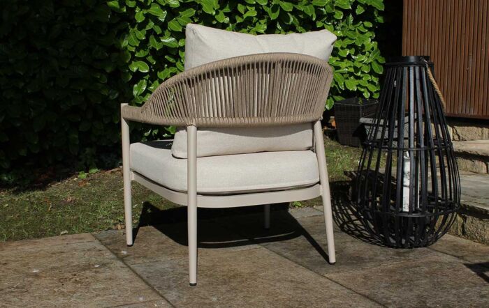 JB Furniture Jesmond Two Seat Rope and Aluminium Sofa Set - Beige