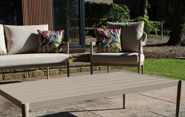 JB Furniture Jesmond Two Seat Rope and Aluminium Sofa Set - Beige