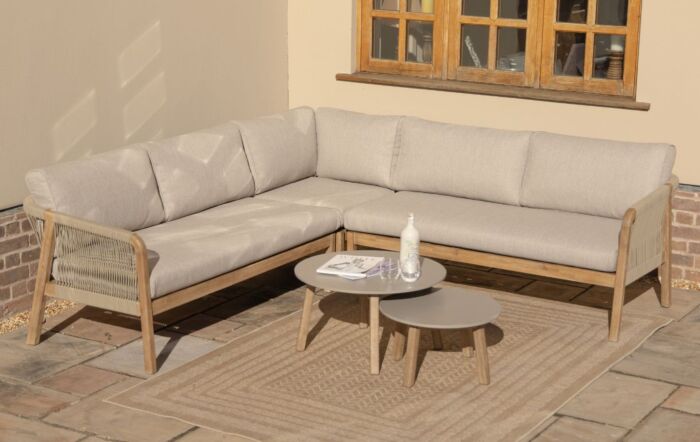 Maze Martinique Garden Corner Sofa Set - Light Brown