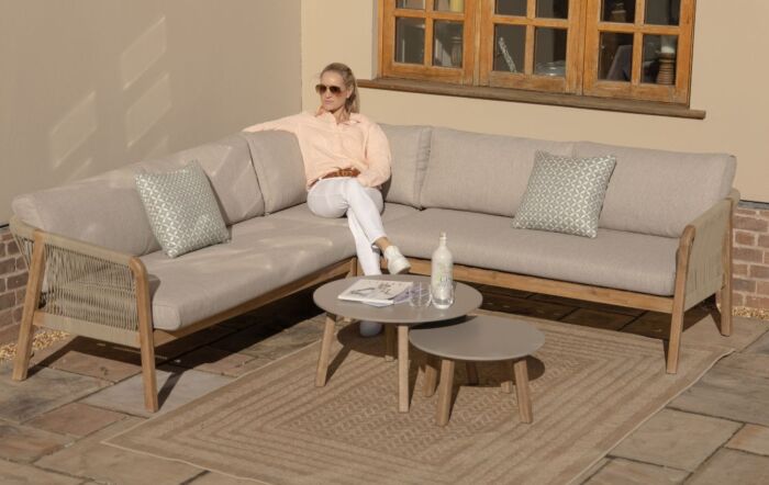 Maze Martinique Garden Corner Sofa Set - Light Brown