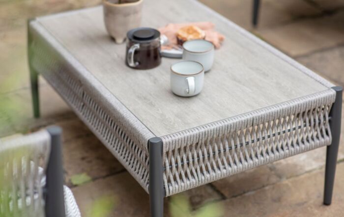 Bramblecrest Mauritius Two Seater Garden Sofa Set with Coffee Table - Grey 