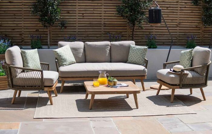 Maze Bali Rope Weave Three Seat Outdoor Lounge Set