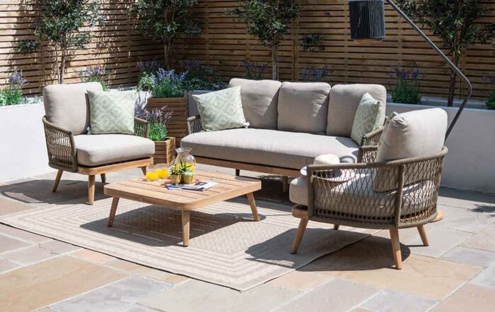 Maze Bali Rope Weave Three Seat Outdoor Lounge Set