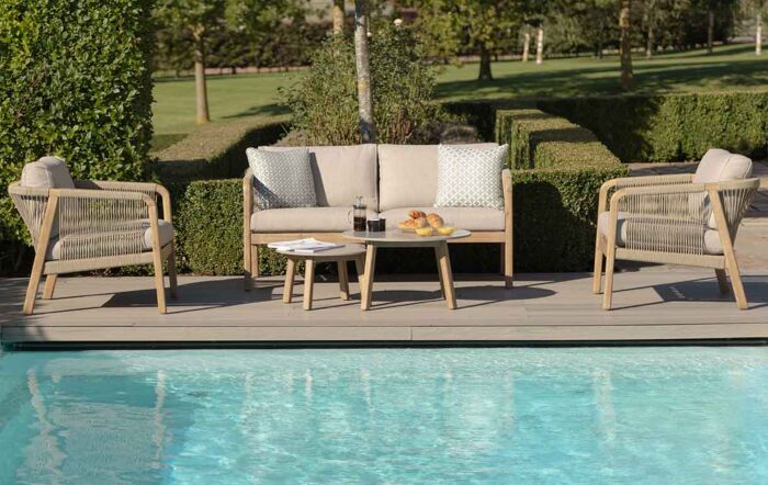 Maze Martinique Two Seat Garden Sofa Set - Light Brown