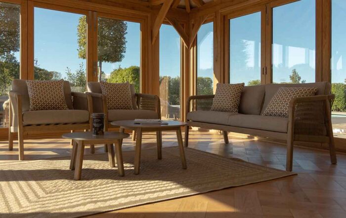 Maze Martinique Two Seat Garden Sofa Set - Light Brown