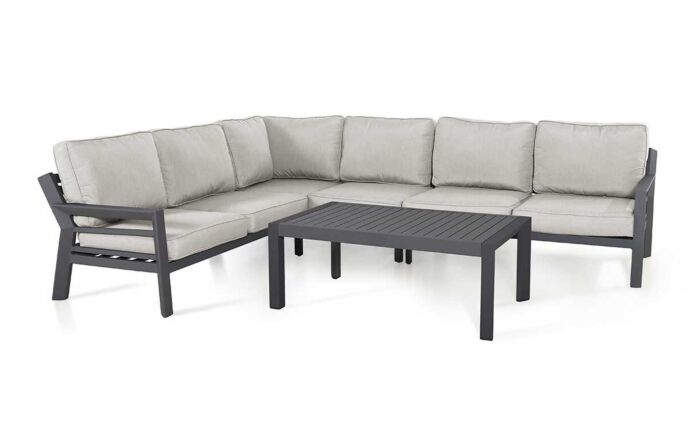 Maze New York Garden Corner Sofa Set - Dove Grey