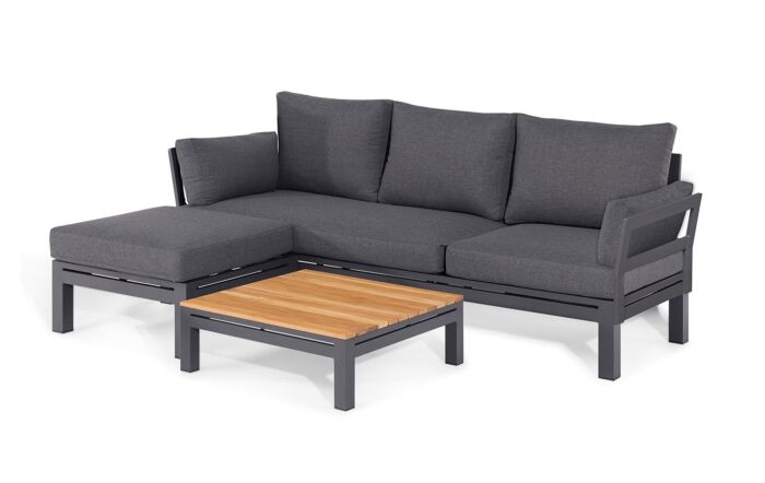 Maze Oslo Aluminium Chaise Outdoor Sofa Set - Charcoal