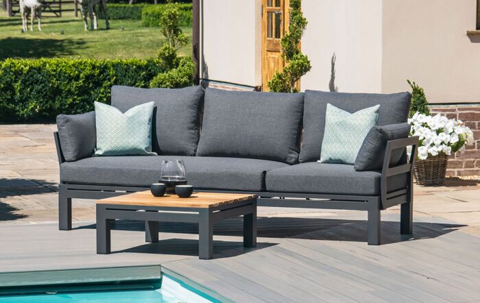 Maze Oslo Aluminium Chaise Outdoor Sofa Set - Charcoal