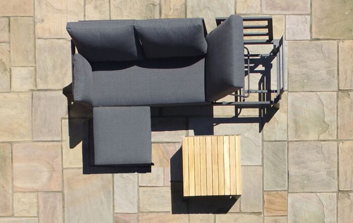 Maze Oslo Aluminium Chaise Outdoor Sofa Set - Charcoal