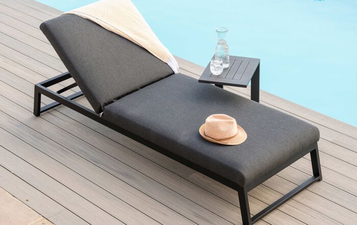 Maze Allure Single Sun Lounger - Charcoal