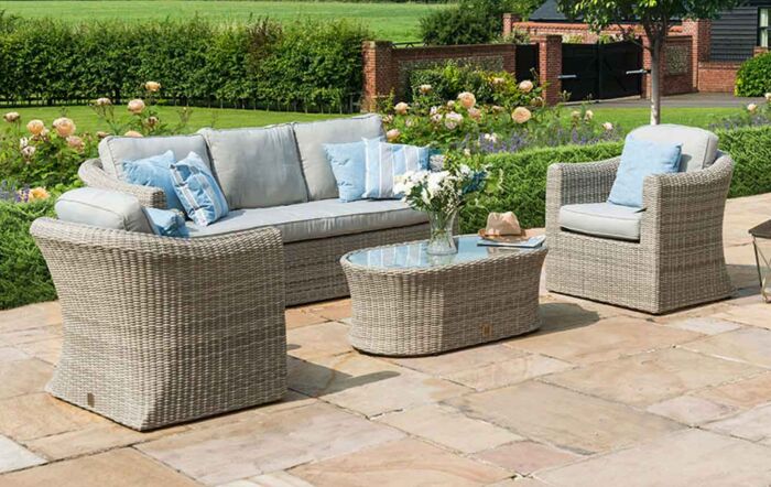 Maze Oxford Three Seat Garden Sofa Set - Grey