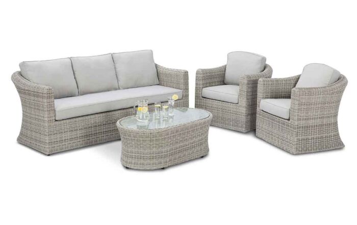 Maze Oxford Three Seat Garden Sofa Set - Grey