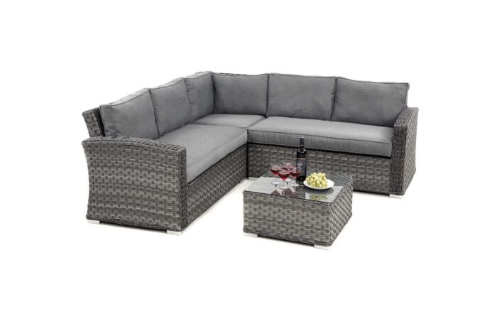 Maze Victoria Small Garden Corner Sofa Set - Grey