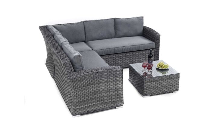 Maze Victoria Small Garden Corner Sofa Set - Grey