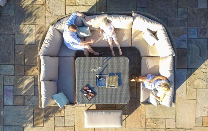 Maze Winchester Royal U Shaped Adjustable Garden Sofa Set - Natural